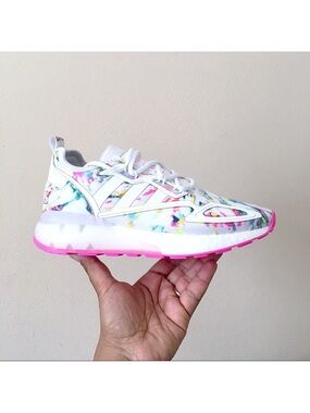 Adidas ZX 2K Boost Watercolor Running Shoes 6Y/ 7 Women